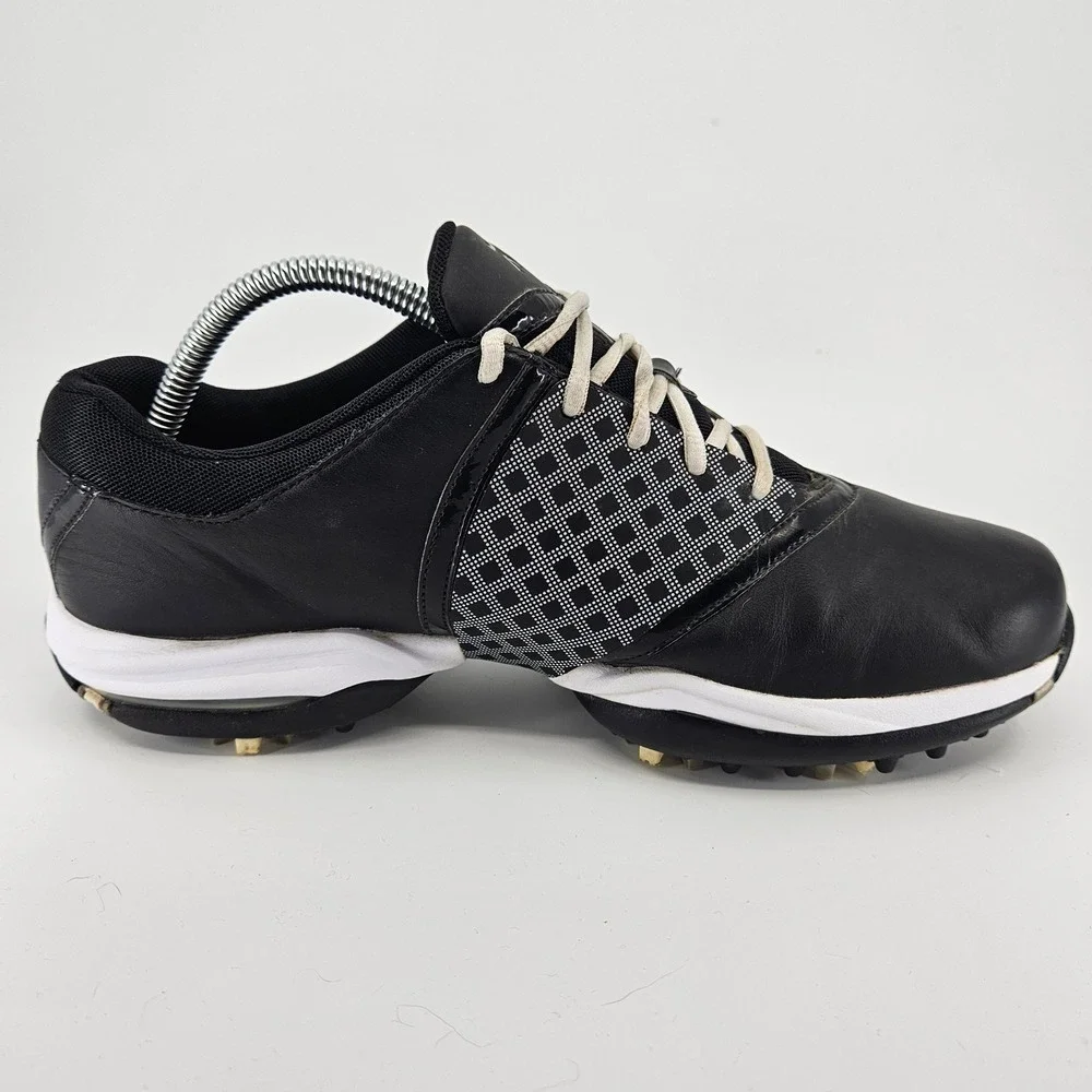 Men's Nike Air Embellish Golf Shoes‎ Black Leather Spiked Performance Athletic